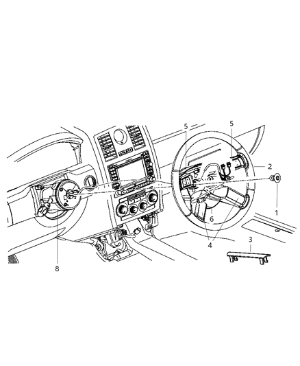 2010 Chrysler 300 Cover-Steering Wheel Back Diagram for 1KS03XDVAA