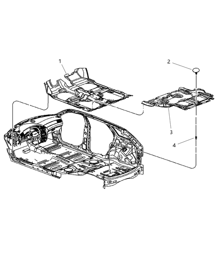 2004 Chrysler Pacifica Carpet-Front Floor Diagram for TW65XDVAB