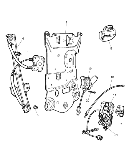 2002 Dodge Ram Wagon Door, Front Power Control Module Diagram