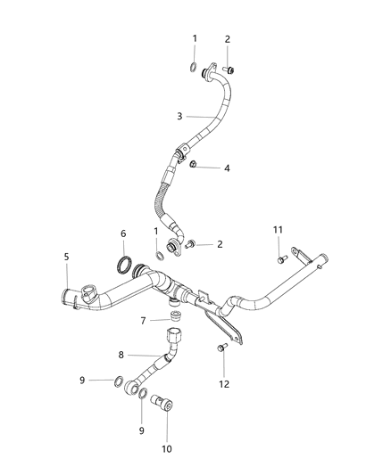 2019 Jeep Renegade Coolant Tubes Diagram 1