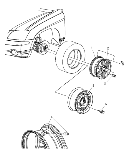 2008 Chrysler Pacifica Aluminum Wheel Diagram for 4880432AA