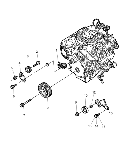 2004 Chrysler Concorde Drive Pulleys Diagram 1