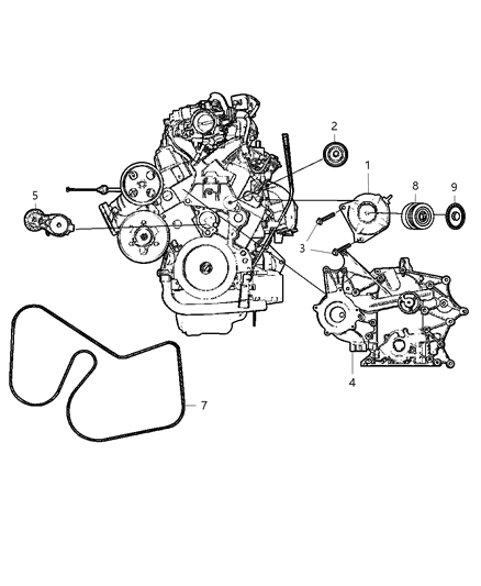 2004 Chrysler Town & Country Belt-A/C Compressor Diagram for 4861322AC