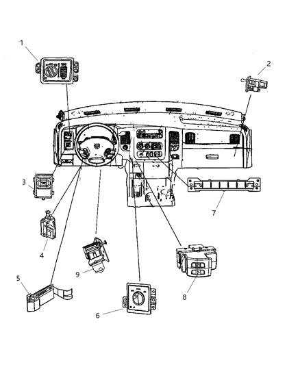 2011 Ram 3500 Switch-Instrument Panel Diagram for 4602877AB