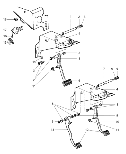 2000 Dodge Dakota Pedal-Pedal Diagram for 4779027