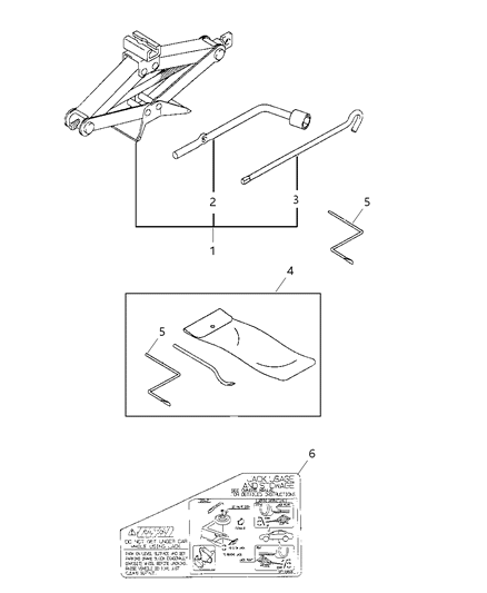 1999 Chrysler Sebring Coupe Jack Stowage Diagram