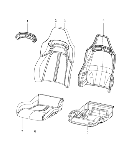 2015 Dodge Viper Front Seat Back Cover Diagram for 5YN111SAAA