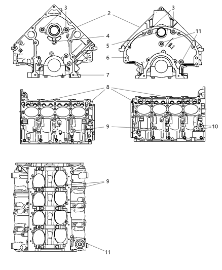 2007 Chrysler 300 Cylinder Block & Hardware Diagram 3