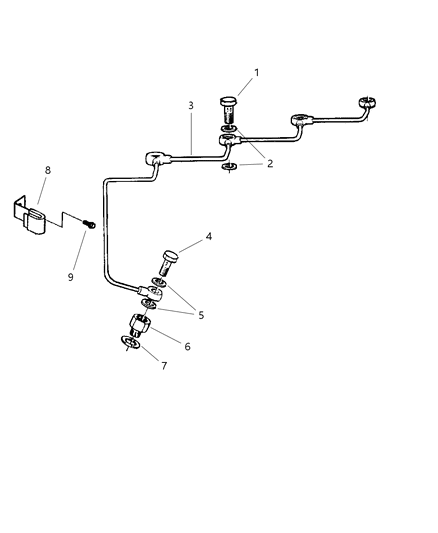 2000 Jeep Cherokee Tube-Oil Feed Diagram for 5015284AA