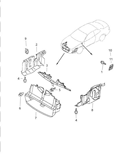 1998 Chrysler Sebring Coupe Panels - Loose Diagram