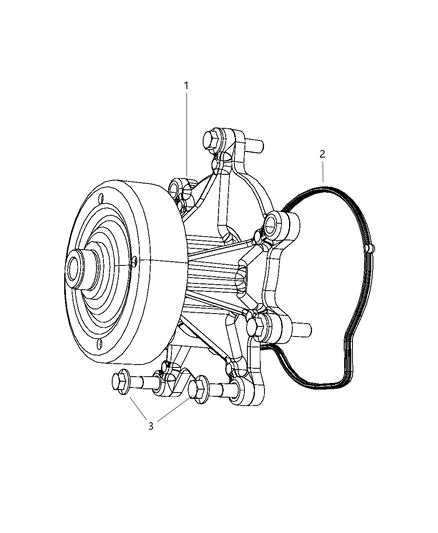 2008 Jeep Commander Water Pump & Related Parts Diagram 1