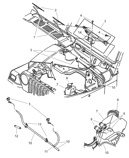2002 Jeep Wrangler Arm WIPER-WIPER Diagram for 55155658