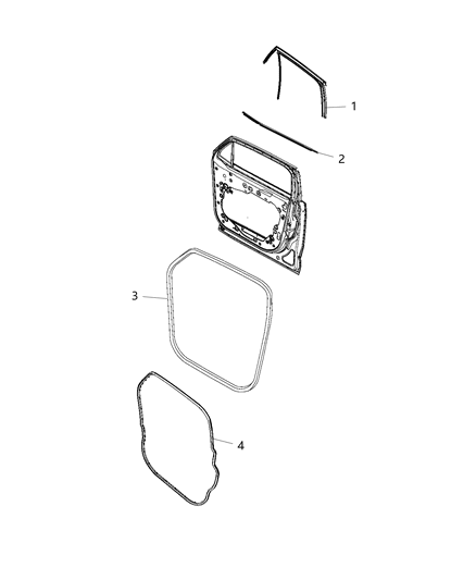 2020 Jeep Renegade Weatherstrips - Front Door Diagram