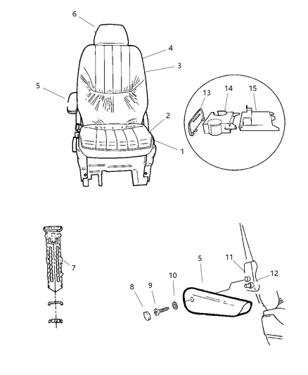 1998 Dodge Caravan Rear Seat - Quad Diagram 1