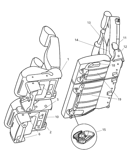 2001 Chrysler PT Cruiser RISER-Seat Diagram for 5016702AA