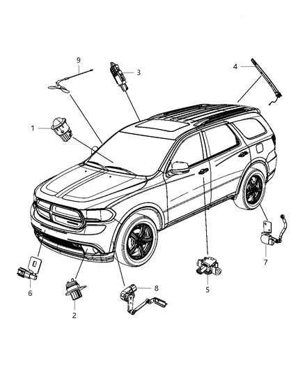 2013 Dodge Durango Sensors - Body Diagram