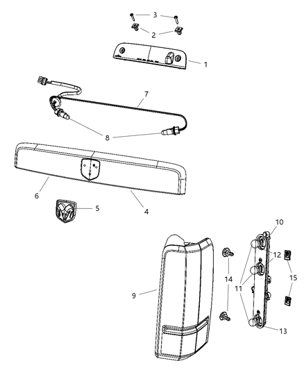 2011 Dodge Nitro Lamps - Rear Diagram