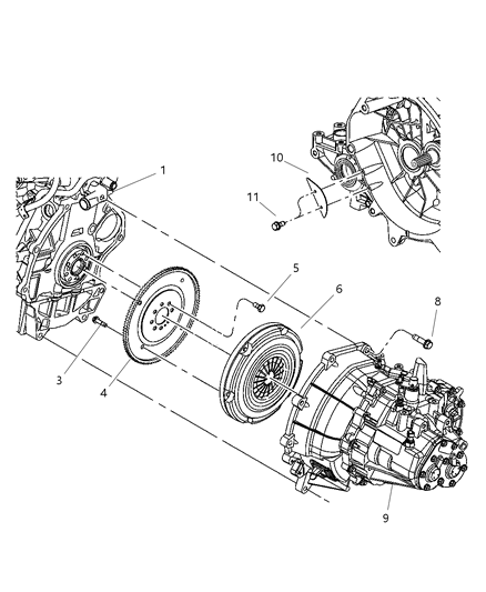 2005 Chrysler PT Cruiser Conventional, Clutch & Pressure Plate Diagram 3