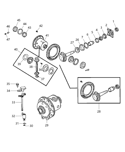 2010 Jeep Grand Cherokee Gear Kit-Ring And PINION Diagram for 5135943AC