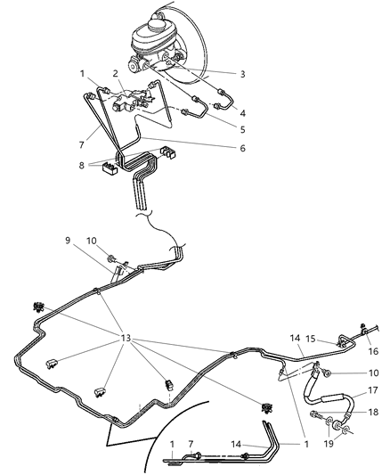 2006 Jeep Wrangler Line-Brake Diagram for 52008982AI