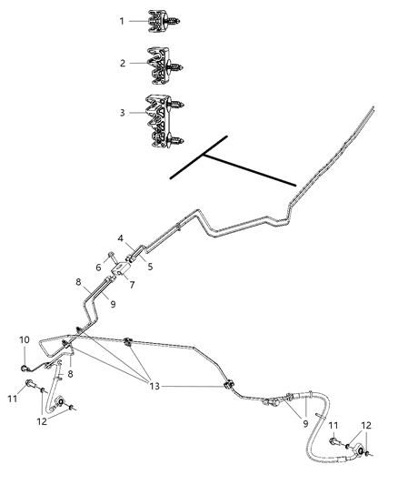 2012 Ram 1500 TUBE/HOSE-Brake Diagram for 5154308AB