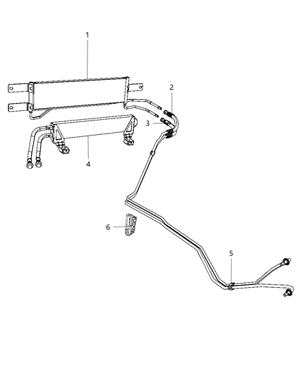 2008 Dodge Ram 3500 Transmission Oil Cooler & Lines Diagram 1