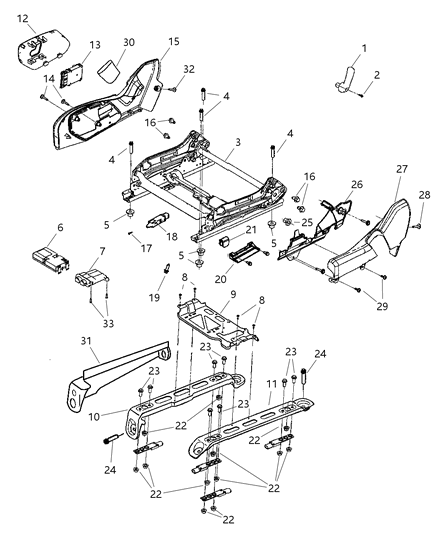 2007 Jeep Grand Cherokee Adjuster, Recliners, Power Passenger Seat Diagram