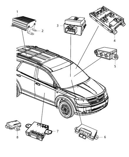 2016 Dodge Journey Modules, Body Diagram