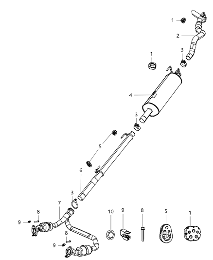 2012 Ram 2500 Converter-Exhaust Diagram for 68149940AA