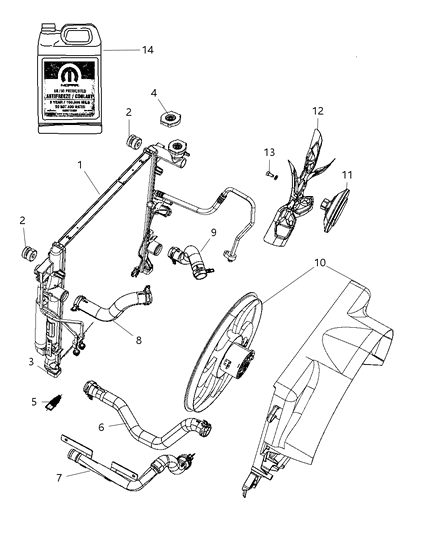 2010 Dodge Nitro Hose-Radiator Inlet Diagram for 55037792AG