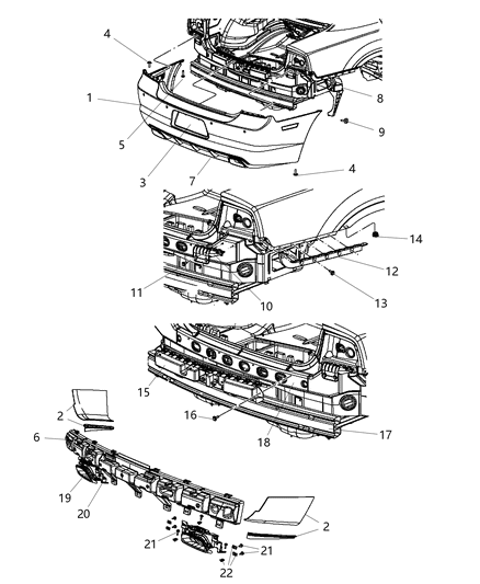 2011 Dodge Charger Fascia, Rear Diagram