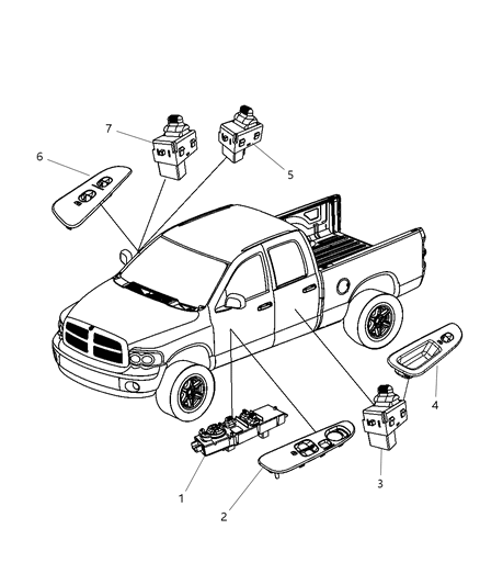 2008 Dodge Ram 2500 Switches Door Diagram