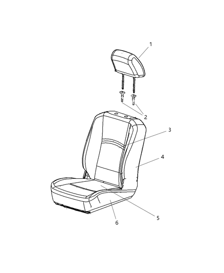 2009 Dodge Ram 1500 HEADREST-Front Diagram for 1NQ88XDVAA