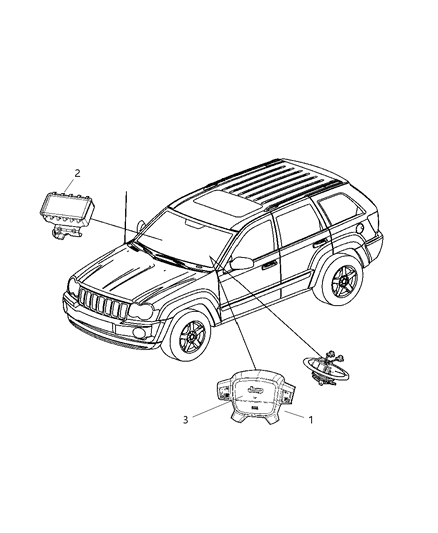 2008 Jeep Commander Air Bags Front Diagram