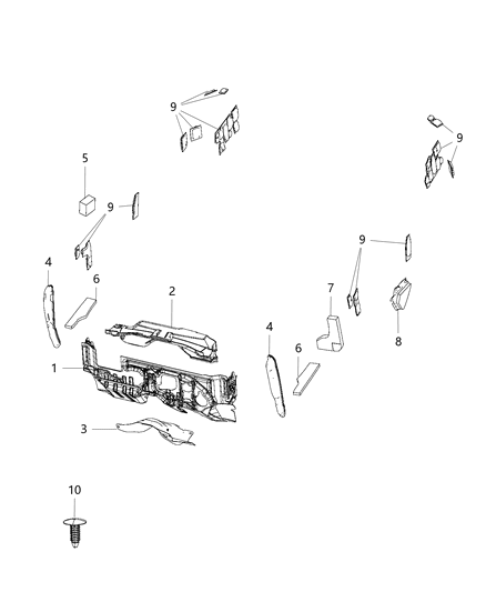 2020 Dodge Grand Caravan STUFFER-WHEELHOUSE Diagram for 68101294AC