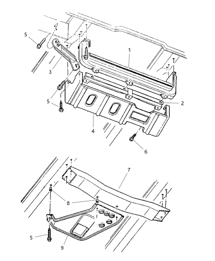 1998 Jeep Grand Cherokee Shield Front Diagram for 52059048