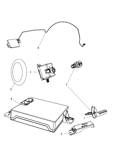 2009 Dodge Challenger Fob-Integrated Key Fob Diagram for 68044078AB