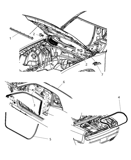 2014 Dodge Challenger Body Weatherstrips & Seals Diagram