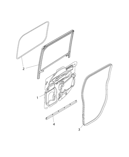 2018 Ram ProMaster City Weatherstrips - Sliding Door Diagram