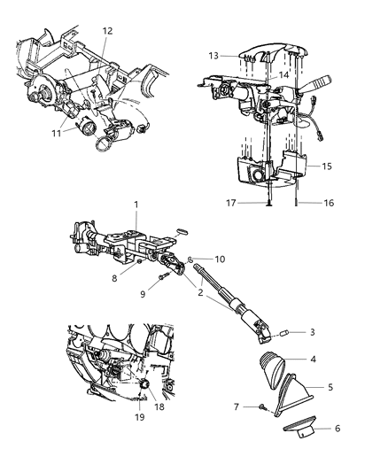 2009 Chrysler PT Cruiser Column-Steering Diagram for 5057231AN