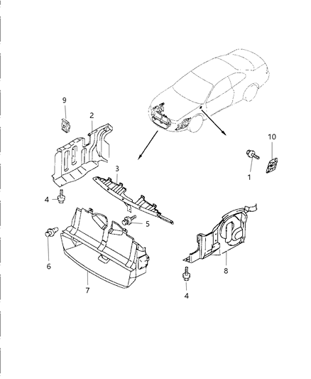 1999 Chrysler Sebring Coupe Panels - Loose Diagram