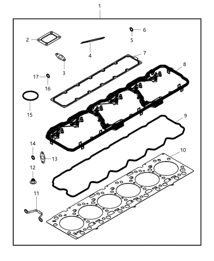 2010 Dodge Ram 4500 Upper Engine Gasket Kit Diagram