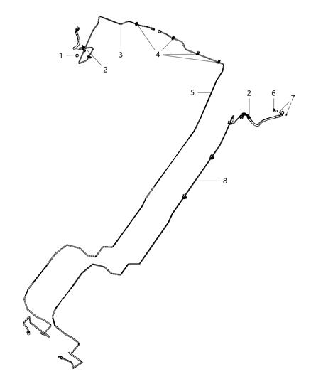 2011 Jeep Liberty Brake Tubes & Hoses, Rear Diagram