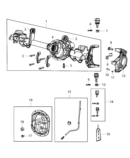 2015 Jeep Wrangler Housing-Axle Diagram for 68017192AC