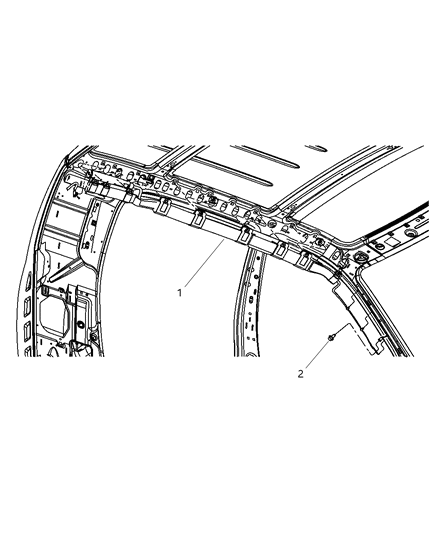 2013 Ram 3500 Driver Side Curtain Airbag Mega Cab Diagram for 52029447AJ