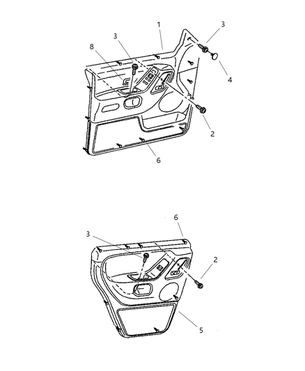 1999 Jeep Grand Cherokee Door Trim Panel Diagram