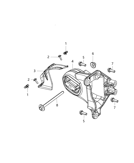 2019 Jeep Wrangler Engine Mounting Left Side Diagram 4