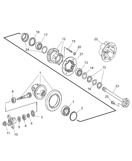 2009 Dodge Sprinter 3500 Universal Joint Hardware Kit-Axle Shaft Rear Right Diagram for 68026052AA