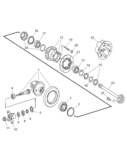 2009 Dodge Sprinter 3500 Differential Assembly-Rear Axle Diagram for 68019086AA