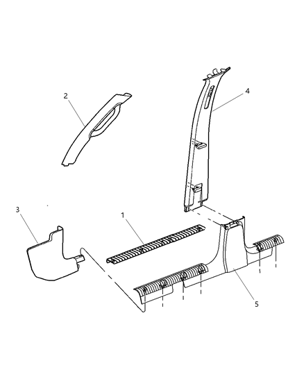 2006 Jeep Liberty Panel-COWL Side Trim Diagram for 5GE67BD5AK